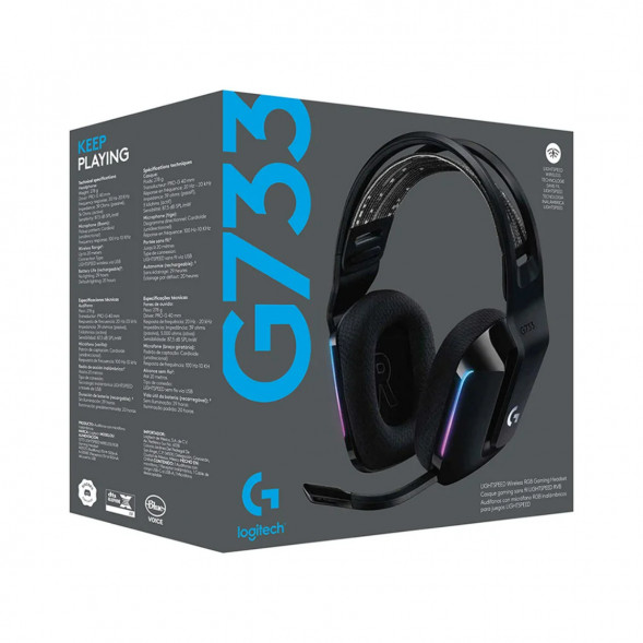 Игровая гарнитура Logitech G733 RGB Lightspeed Wireless, черный в Махачкале
