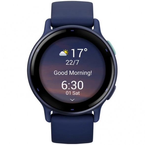 Умные часы Garmin Vivoactive 5, синие с металлически-синим безелем и силиконовым ремешком 010-02862-12 в Махачкале