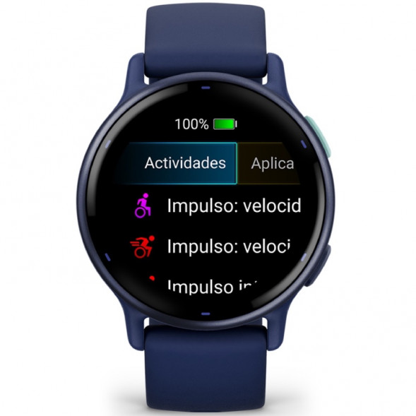 Умные часы Garmin Vivoactive 5, синие с металлически-синим безелем и силиконовым ремешком 010-02862-12 в Махачкале
