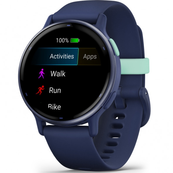Умные часы Garmin Vivoactive 5, синие с металлически-синим безелем и силиконовым ремешком 010-02862-12 в Махачкале