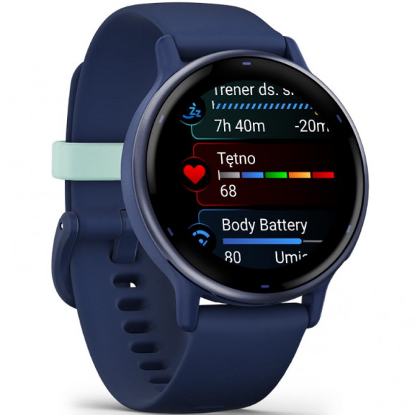 Умные часы Garmin Vivoactive 5, синие с металлически-синим безелем и силиконовым ремешком 010-02862-12 в Махачкале