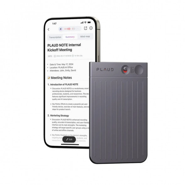 Диктофон с искусственным интеллектом GPT-5 Plaud Note, Black/черный в Махачкале