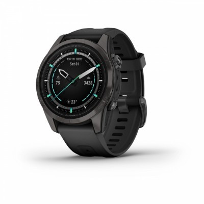 Умные часы Garmin EPIX PRO (Gen 2) Sapphire Edition 42 мм, титановый, угольно-серый, DLC, черный ремешок 010-02802-15 в Махачкале