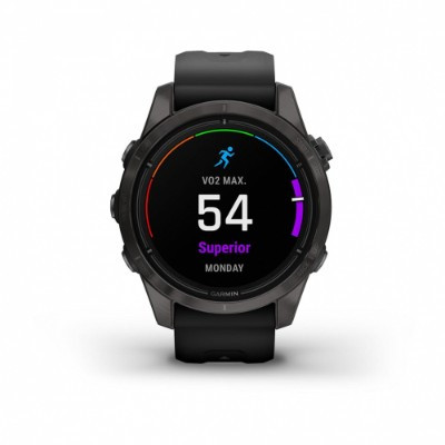 Умные часы Garmin EPIX PRO (Gen 2) Sapphire Edition 42 мм, титановый, угольно-серый, DLC, черный ремешок 010-02802-15 в Махачкале