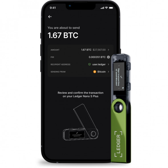 Криптокошелек Ledger Nano S Plus 1 шт., Oxidate Green в Махачкале
