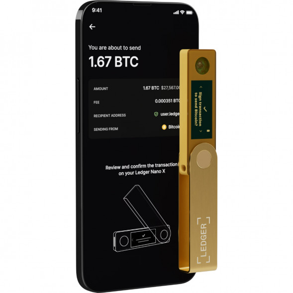 Аппаратный криптокошелек Ledger Nano X, Gold в Махачкале