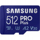 Карта памяти micro SDXC 512Gb Samsung PRO Plus U3 A2 V30 180/130MB/s в Махачкале