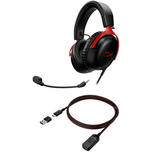 Компьютерная гарнитура HyperX Cloud III проводная, чёрный/красный в Махачкале