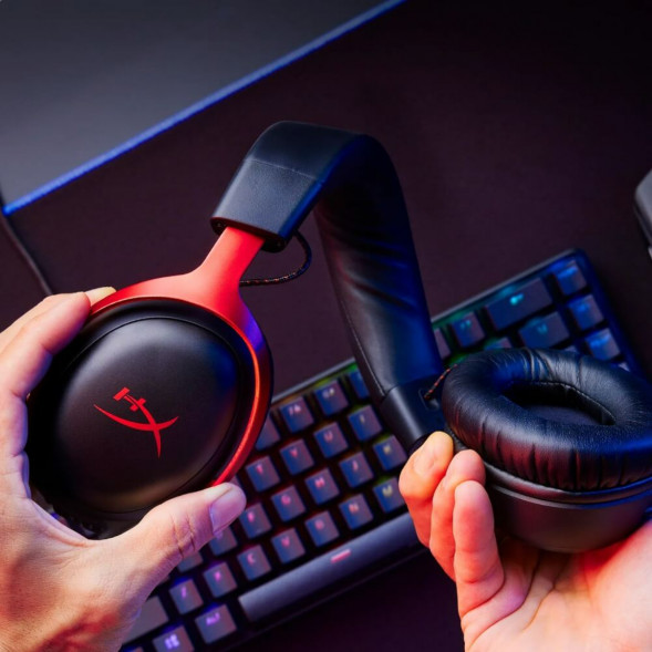 Компьютерная гарнитура HyperX Cloud III проводная, чёрный/красный в Махачкале