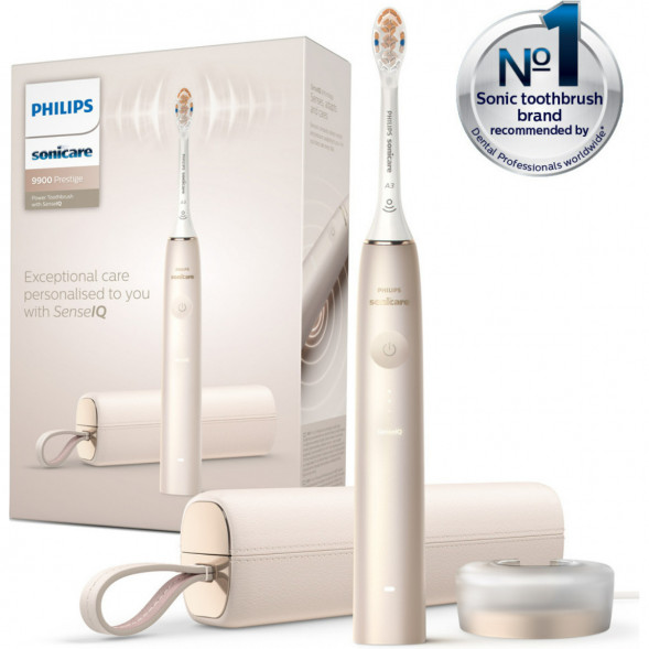 Звуковая зубная щетка Philips Sonicare 9900 Prestige HX9992, золотистое шампанское в Махачкале