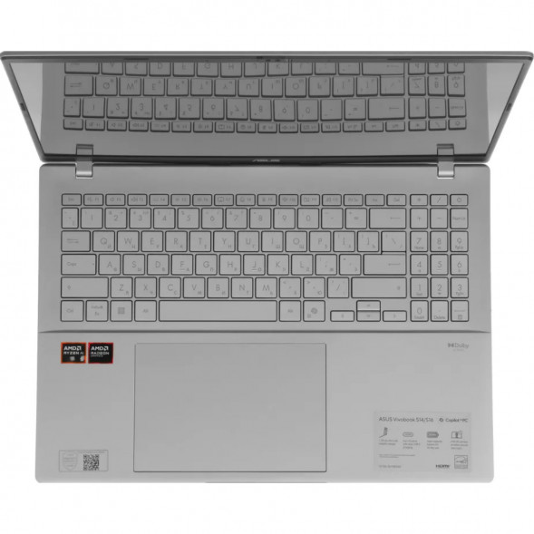 Ноутбук ASUS VivoBook S16 M3607KA-SH131 (16&amp;quot;, OLED, AMD Ryzen AI 5 330 2ГГц, 4 ядра, 16ГБ DDR5, 512ГБ SSD, AMD Radeon 820M, без ОС), серебристый в Махачкале