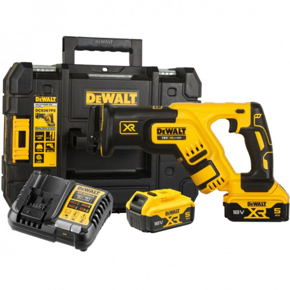 Аккумуляторная сабельная пила DEWALT DCS367P2 с 2 АКБ 5 Ач и ЗУ, в кейсе TSTAK в Махачкале