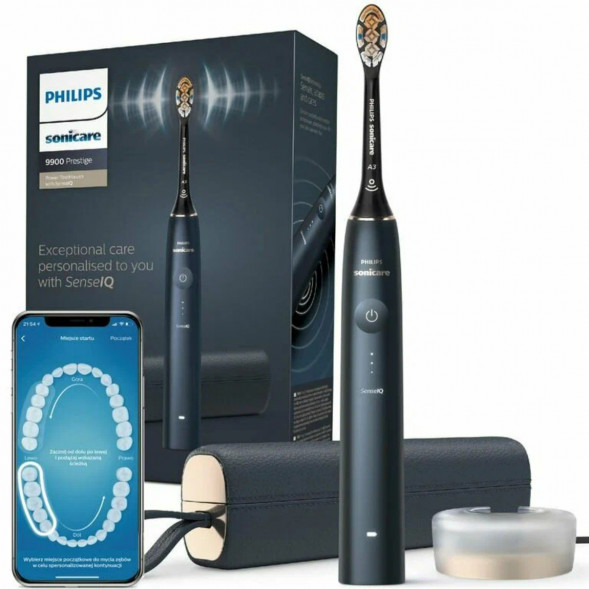 Звуковая зубная щетка Philips Sonicare 9900 Prestige HX9992, темно-синий в Махачкале