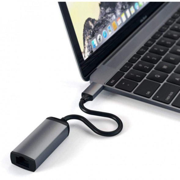 Адаптер Satechi USB-C - Ethernet ST-TCENM, серый космос в Махачкале