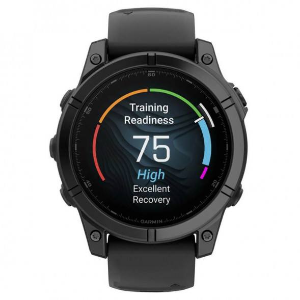 Умные часы Garmin Fenix E 47мм Amoled Slate Grey Steel с чёрным силиконовым ремешком 010-03025-01 в Махачкале