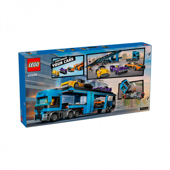 Конструктор LEGO City 60408 Грузовик-автовоз со спортивными автомобилями в Махачкале