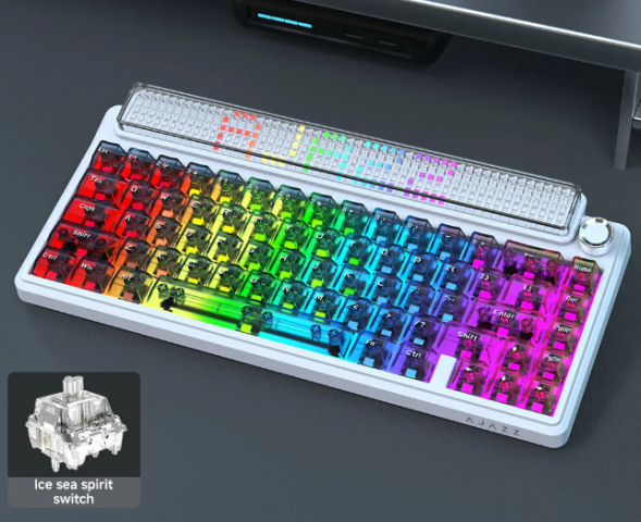 Беспроводная игровая механическая клавиатура Ajazz Pixel 68, 8K, Hot-Swap, RGB, с матричным LED экраном в Махачкале