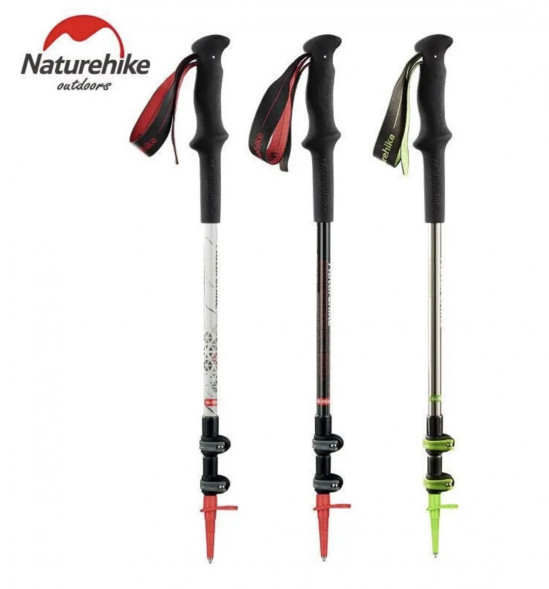 Треккинговая палка Naturehike 135 см, 1шт., серый/зеленый в Махачкале
