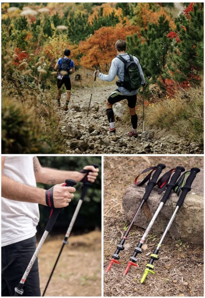 Треккинговая палка Naturehike 135 см, 1 шт., черный/красный в Махачкале