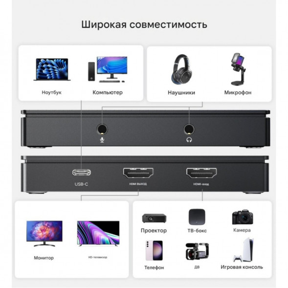 Карта видеозахвата UGREEN CM630 HDMI 4K60Hz в Махачкале