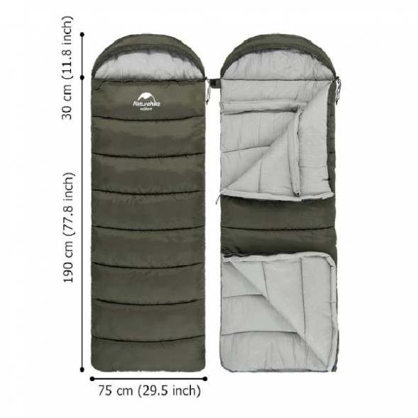 Спальный мешок Naturehike U350S (Левый), коричневый в Махачкале