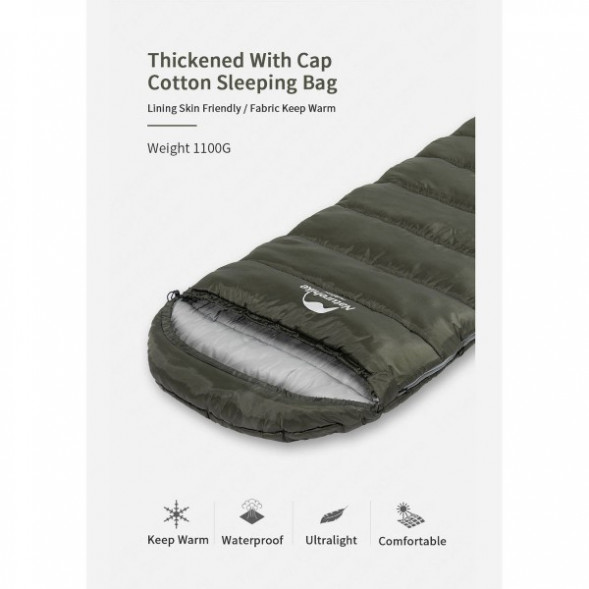 Спальный мешок Naturehike U350S (Левый), коричневый в Махачкале
