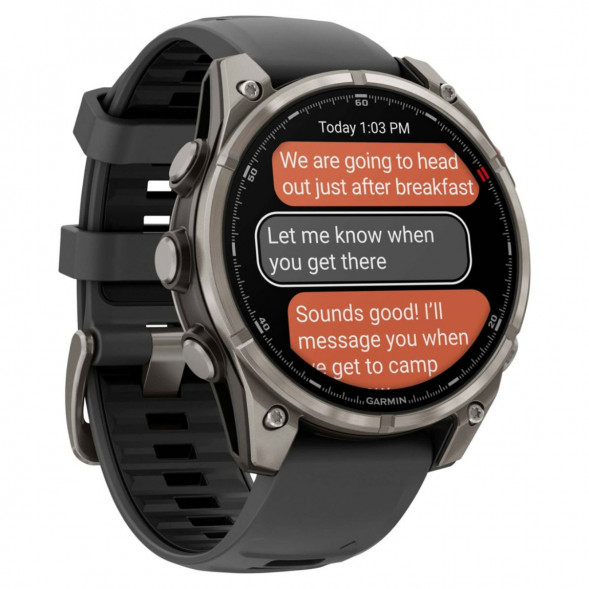 Умные часы Garmin Fenix 8 PRO, 47 мм, AMOLED, Sapphire, Titanium with Graphite/Black Silicone Band 010-03198-10 в Махачкале