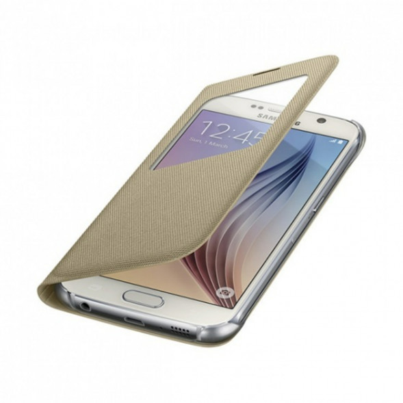 Чехол для Samsung Galaxy S6 S-View Cover (EF-CG920BFE), Gold в Махачкале