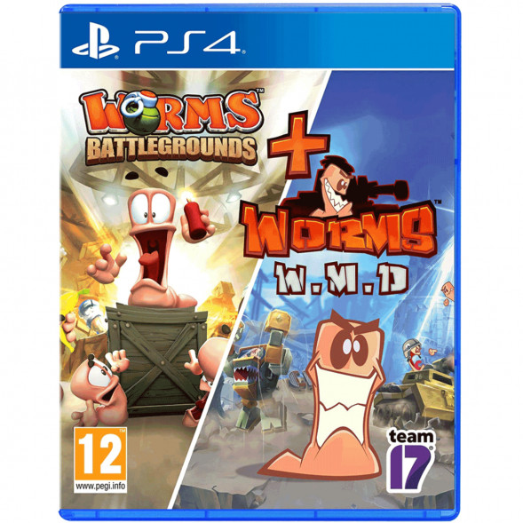 Игра Worms Battlegrounds + Worms W.M.D. Double Pack [PS4, английская версия + русские субтитры] в Махачкале
