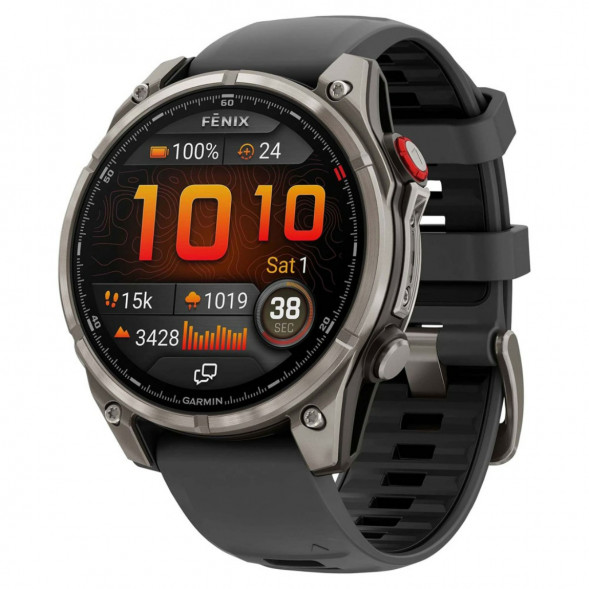 Умные часы Garmin Fenix 8 PRO, 51 мм, AMOLED, Sapphire, Titanium with Graphite/Black Silicone Band 010-03199-10 в Махачкале