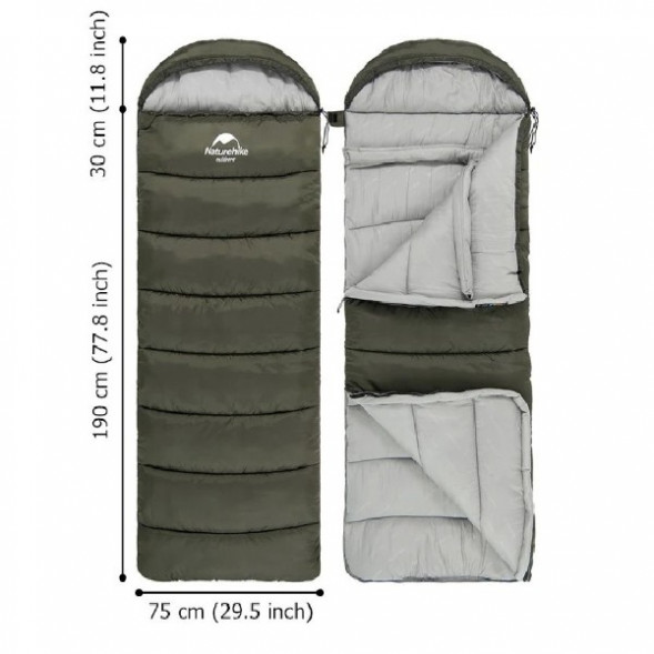 Спальный мешок Naturehike U250 (Правый), коричневый в Махачкале