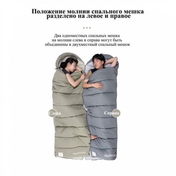 Спальный мешок Naturehike M300 (Левый), серый в Махачкале