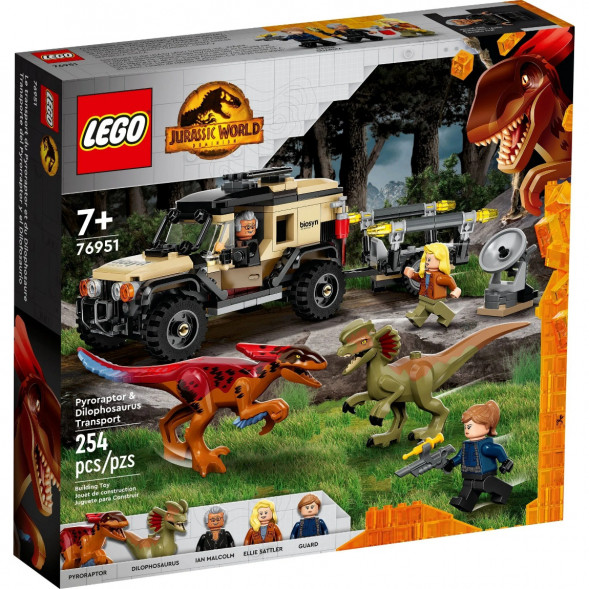 Конструктор LEGO Jurassic World 76951 Перевозка пирораптора и дилофозавра в Махачкале