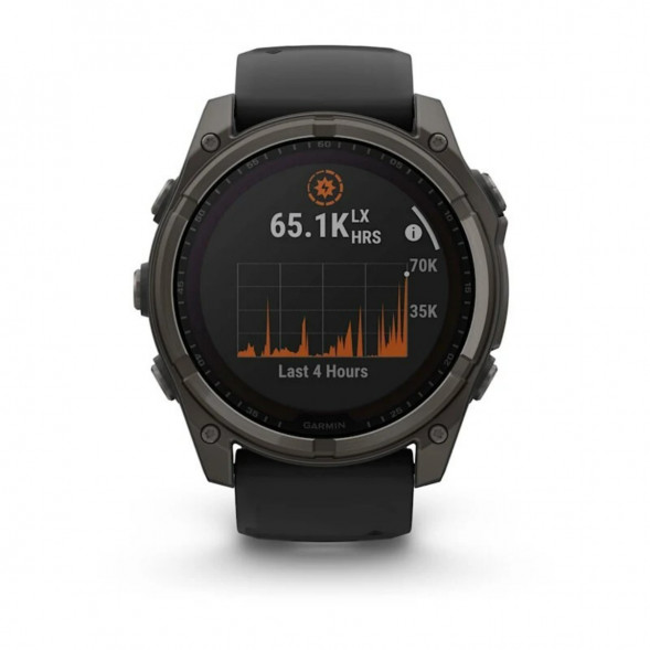Умные часы Garmin Fenix 8, 51 мм, Solar, Sapphire Carbon Gray DLC Titanium with Black/Pebble Gray Silicone 010-02907-10 в Махачкале