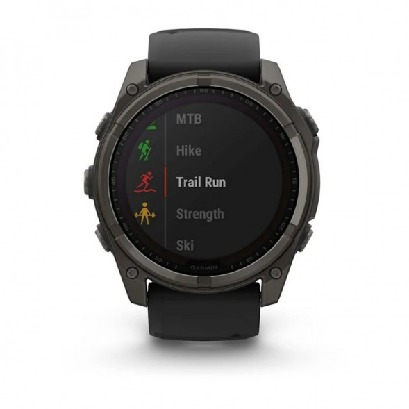 Умные часы Garmin Fenix 8, 51 мм, Solar, Sapphire Carbon Gray DLC Titanium with Black/Pebble Gray Silicone 010-02907-10 в Махачкале