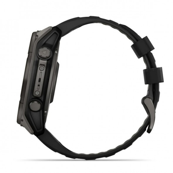 Умные часы Garmin Fenix 8, 51 мм, Solar, Sapphire Carbon Gray DLC Titanium with Black/Pebble Gray Silicone 010-02907-10 в Махачкале