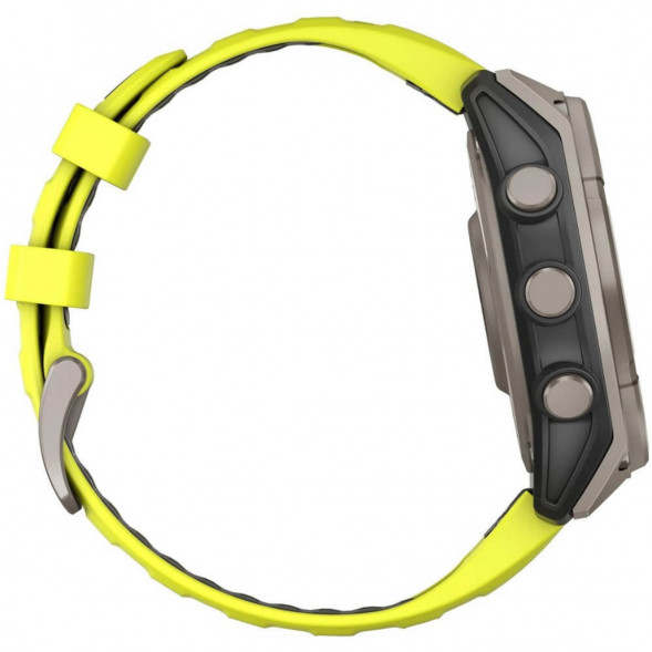 Умные часы Garmin Fenix 8, 51 мм, Solar, Sapphire Titanium with AMP Yellow/Graphite Silicone Band 010-02907-20 в Махачкале