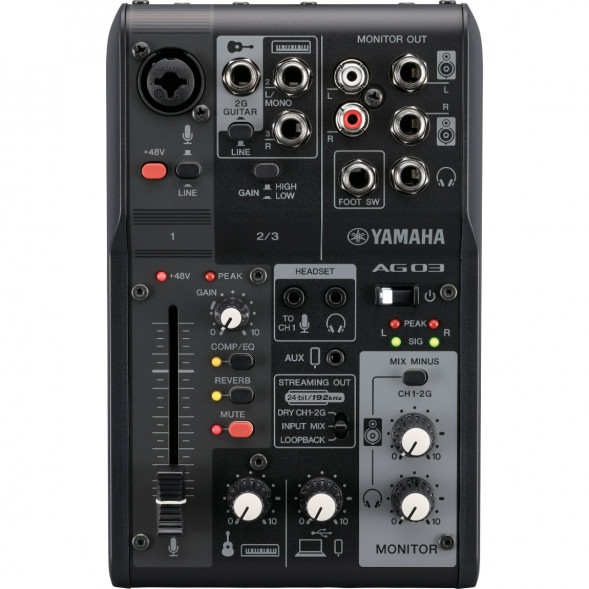 Микшер для стриминга Yamaha AG03MK2 LSPK Live Stream Black с аксессуарами в Махачкале