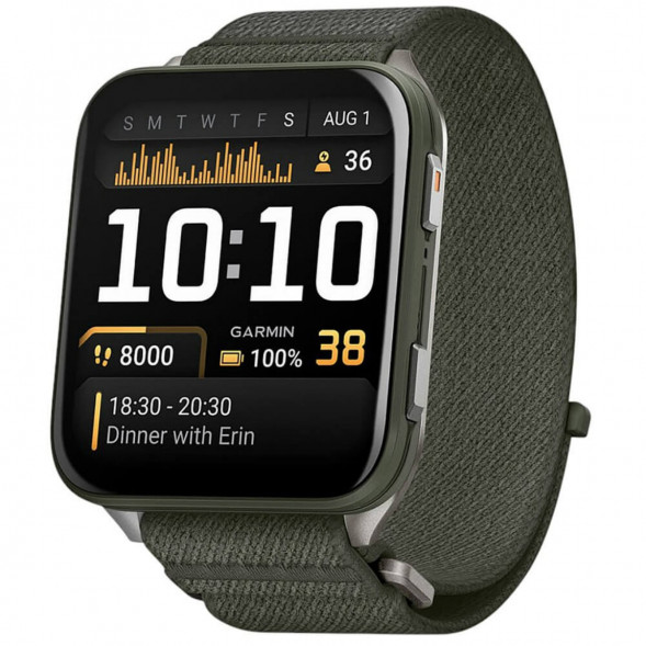 Умные часы Garmin Venu X1 Green с нейлоновым ремешком Moss ComfortFit 010-02980-03 в Махачкале
