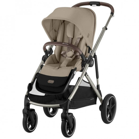 Детская коляска Cybex Gazelle S TPE Almond Beige с корзиной и дождевиком в Махачкале