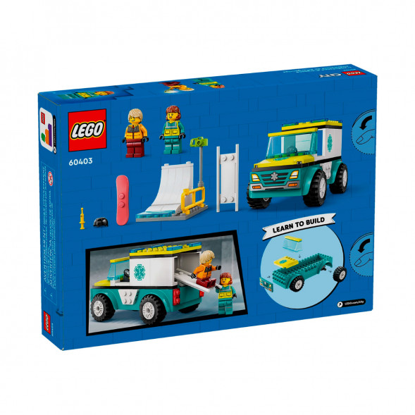 Конструктор LEGO City 60403 Скорая помощь и сноубордист в Махачкале