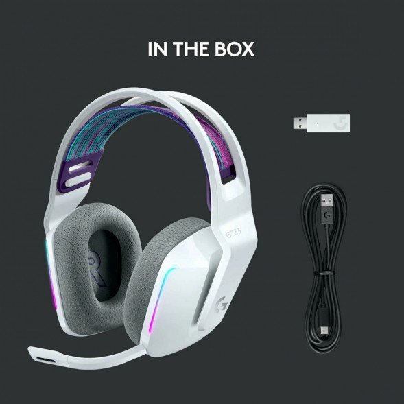 Игровая гарнитура Logitech G733 RGB Lightspeed Wireless, белый в Махачкале