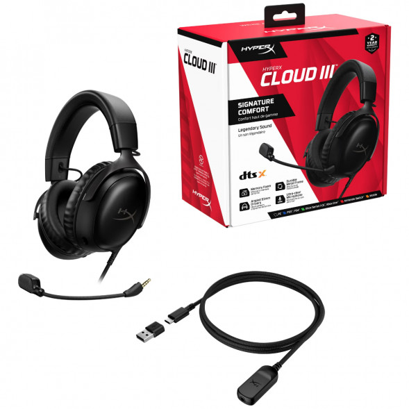 Компьютерная гарнитура HyperX Cloud III проводная, чёрный в Махачкале