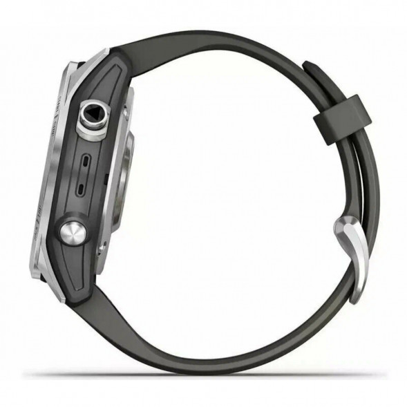 Умные часы Garmin Fenix 7s серебристый с графитовым силиконовым ремешком 010-02539-01 в Махачкале