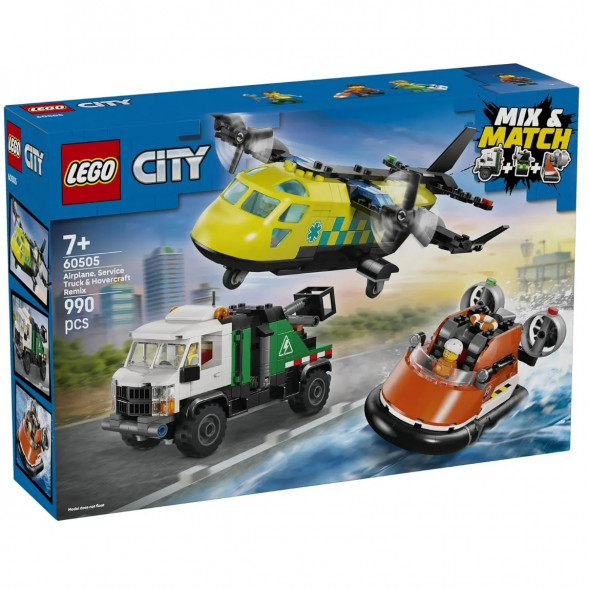 Конструктор LEGO City 60505 Самолет, сервисный грузовик и судно на воздушной подушке в Махачкале