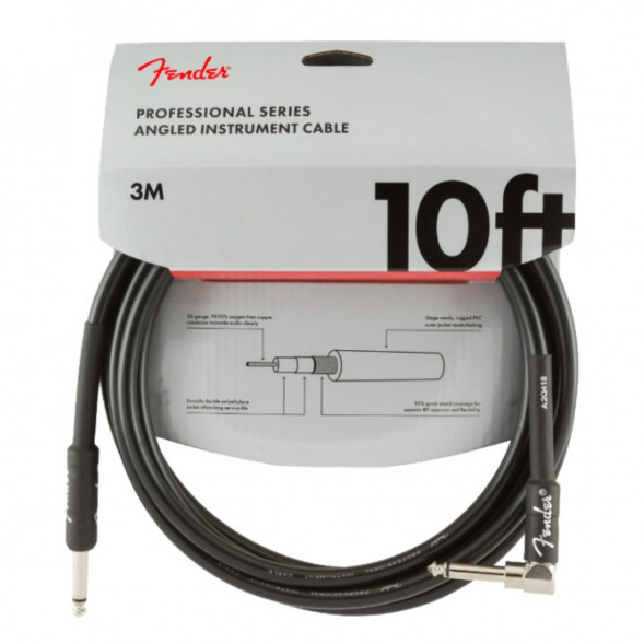 Инструментальный кабель Fender Professional Series 10 ft, 3 м, jack 6.3, черный в Махачкале