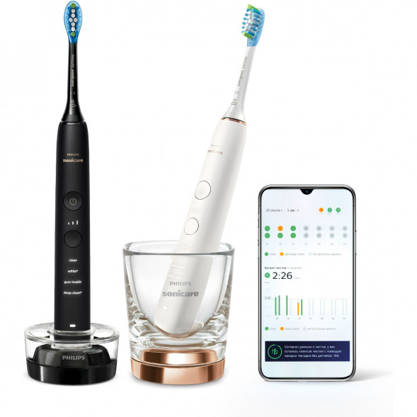 Набор из 2 электрических зубных щеток Philips Sonicare HX9914/57 9000 DiamondClean в Махачкале