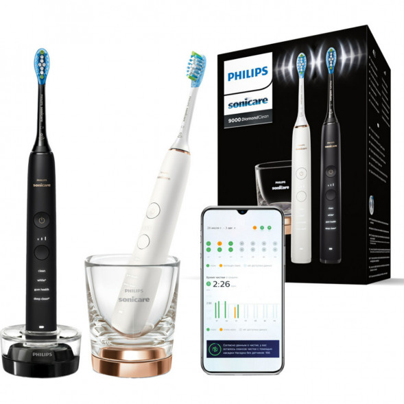 Набор из 2 электрических зубных щеток Philips Sonicare HX9914/57 9000 DiamondClean в Махачкале