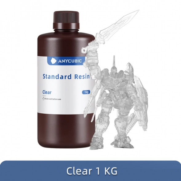 Фотополимерная смола Anycubic Standard Resin для 3D принтера Прозрачная (Clear), 1 кг в Махачкале