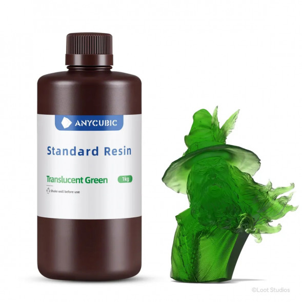 Фотополимерная смола Anycubic Standard Resin для 3D принтера Полупрозрачный зеленый (Tran-Green), 1 кг в Махачкале